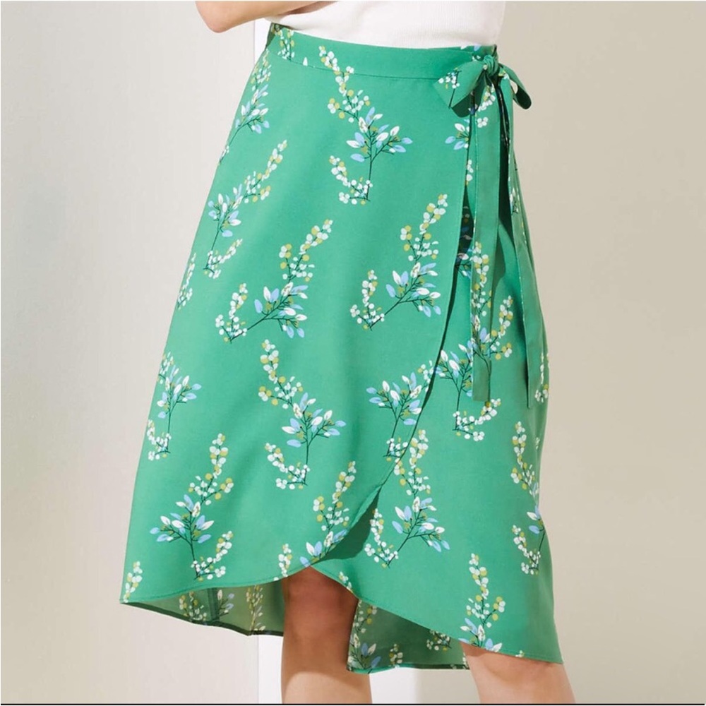 NWT green wrap skirt -Loft